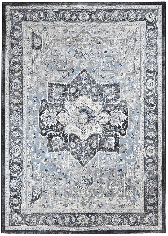 Charter 57128-4636 Medallion In Black Rug