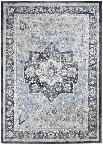 Charter 57128-4636 Medallion In Black Rug