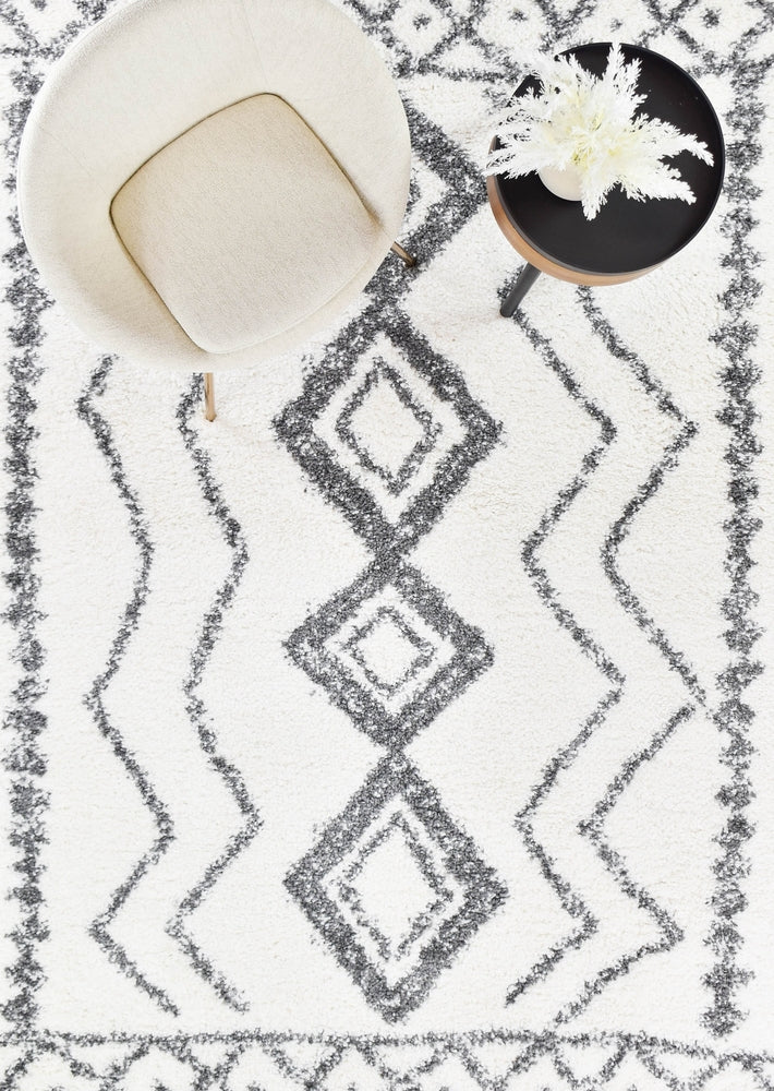 Palermo Shaggy Rug 0B496A Dark Grey