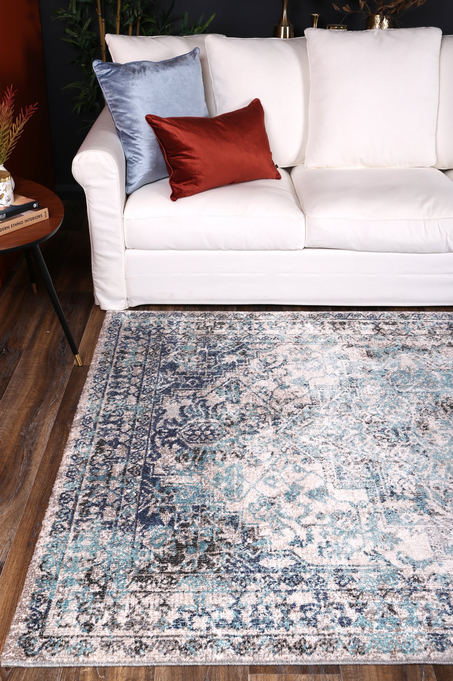 Salsa Adrianita in Ivory & Blue Rug