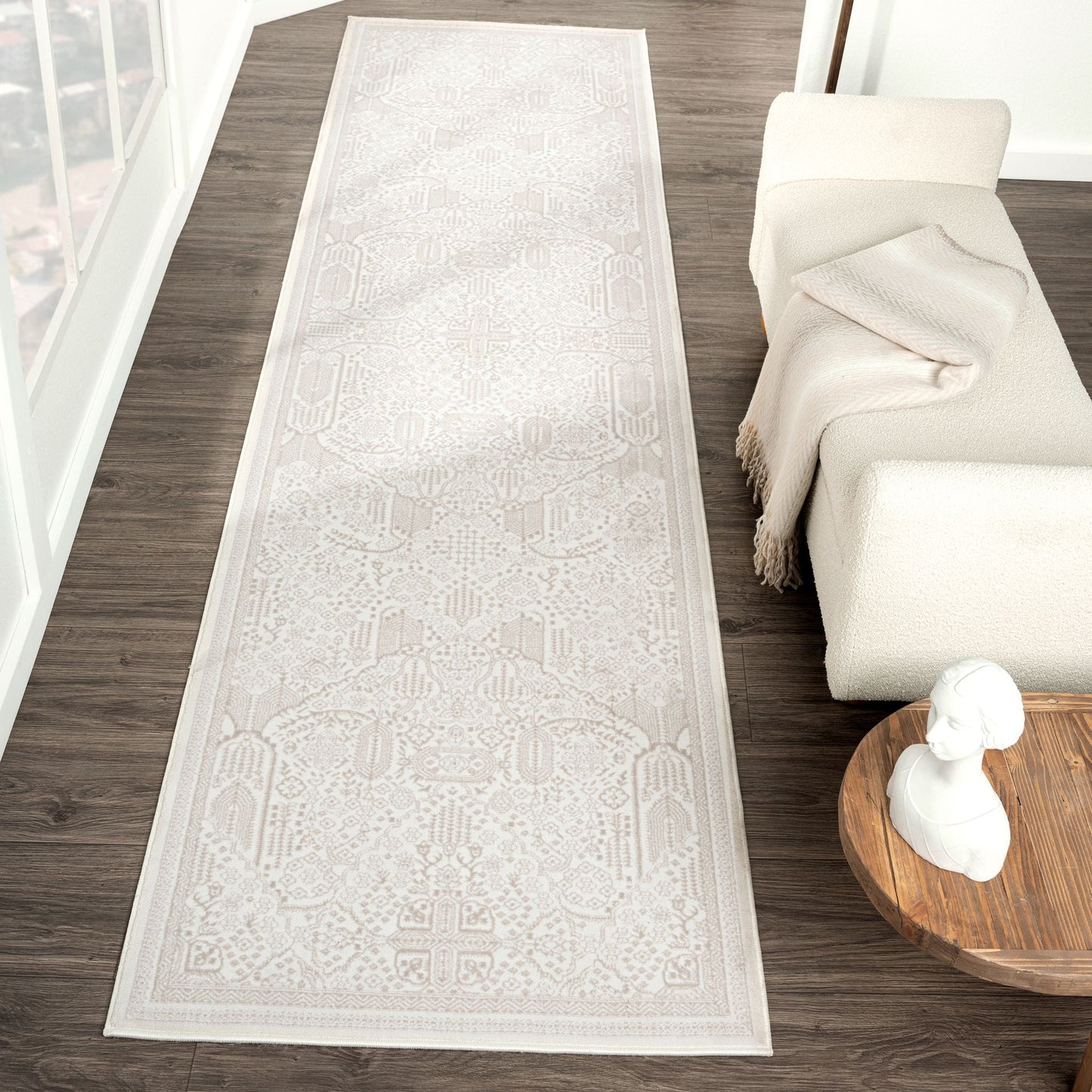 Fable 472 Sand In Ivory : Runner Rug