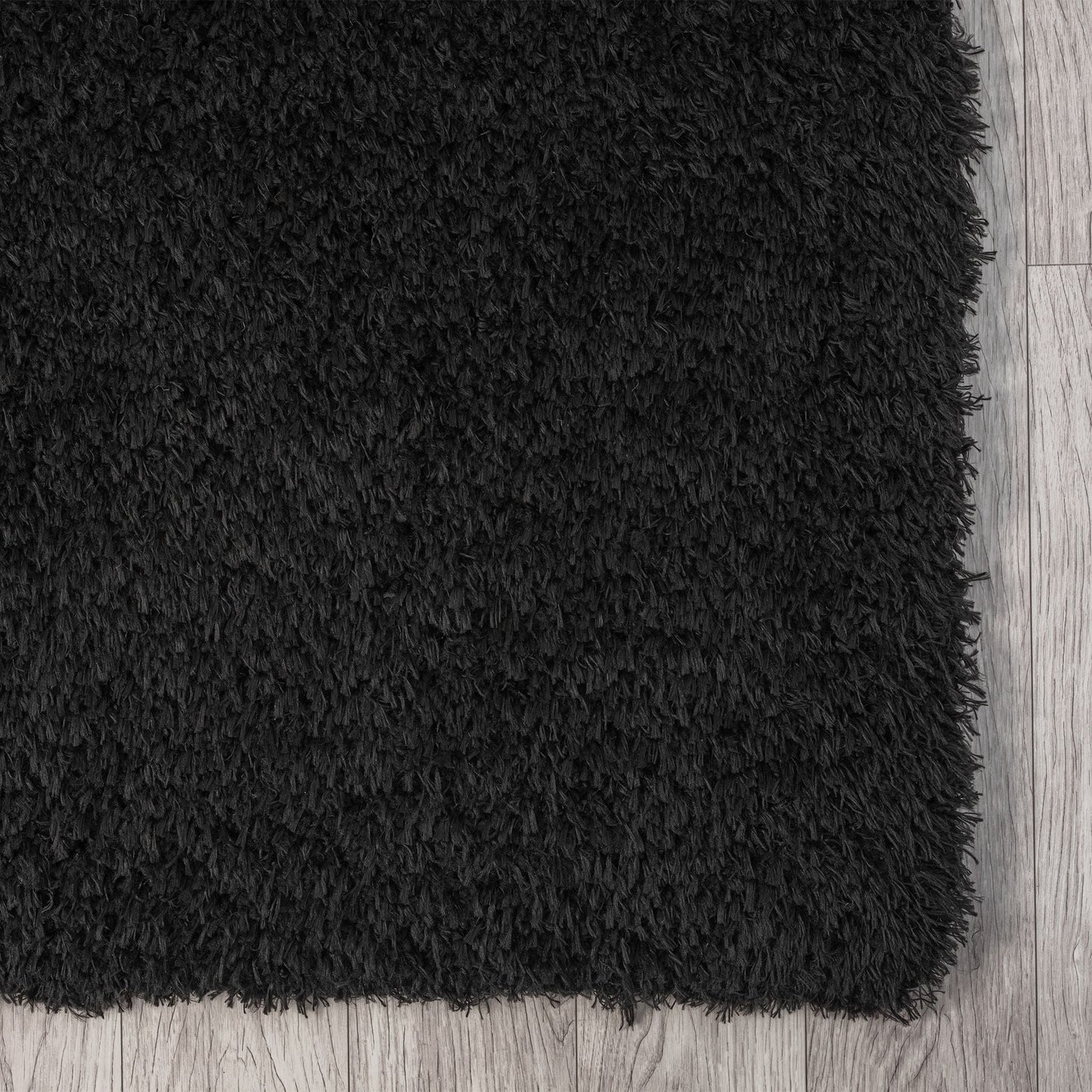 Fleecy 397 Ebony In Black : Runner Rug