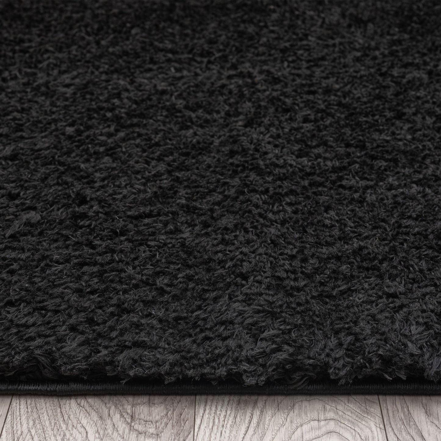 Fleecy 397 Ebony In Black : Runner Rug