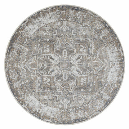 Easy 361 Earth In Grey: Round Rug