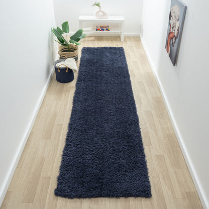 Fleecy 396 In Navy : Runner Rug