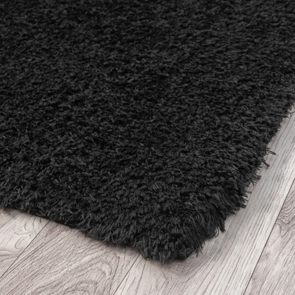 Fleecy 397 Ebony In Black : Runner Rug