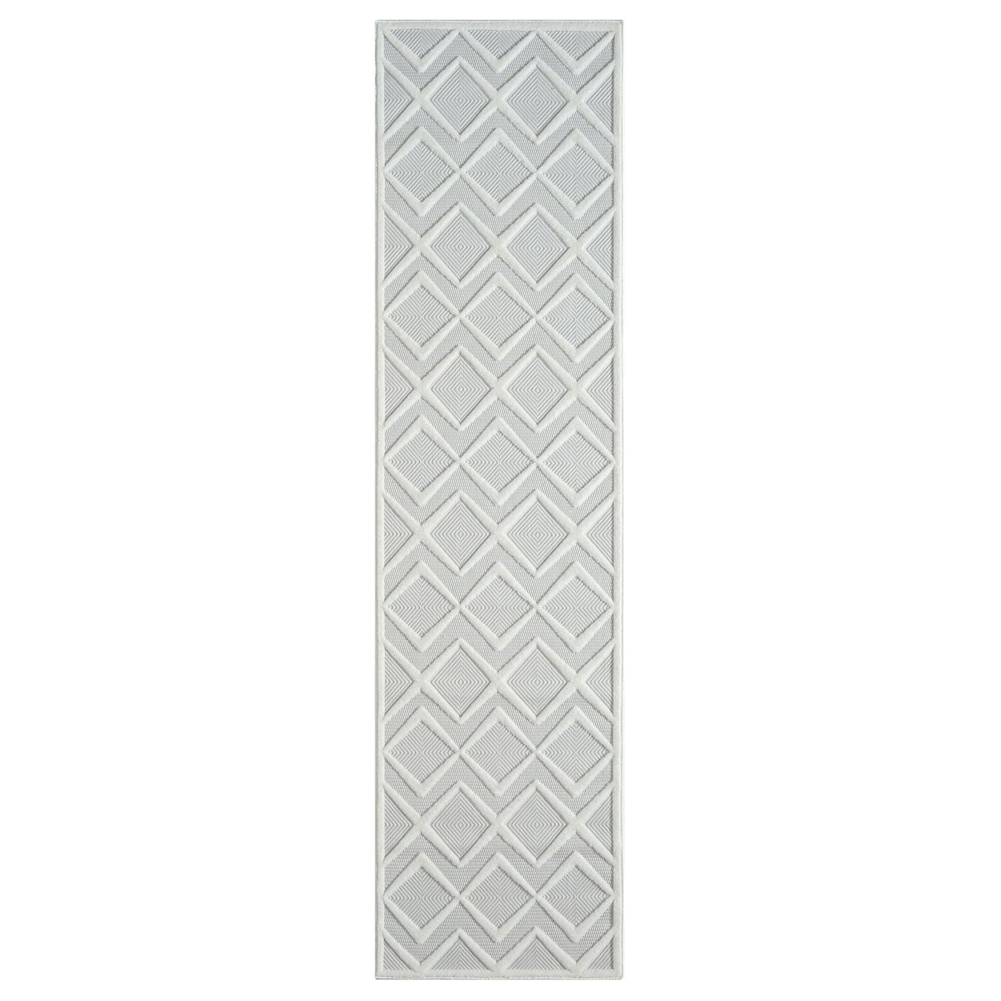 Calm 417 Pearl In White : Runner Rug