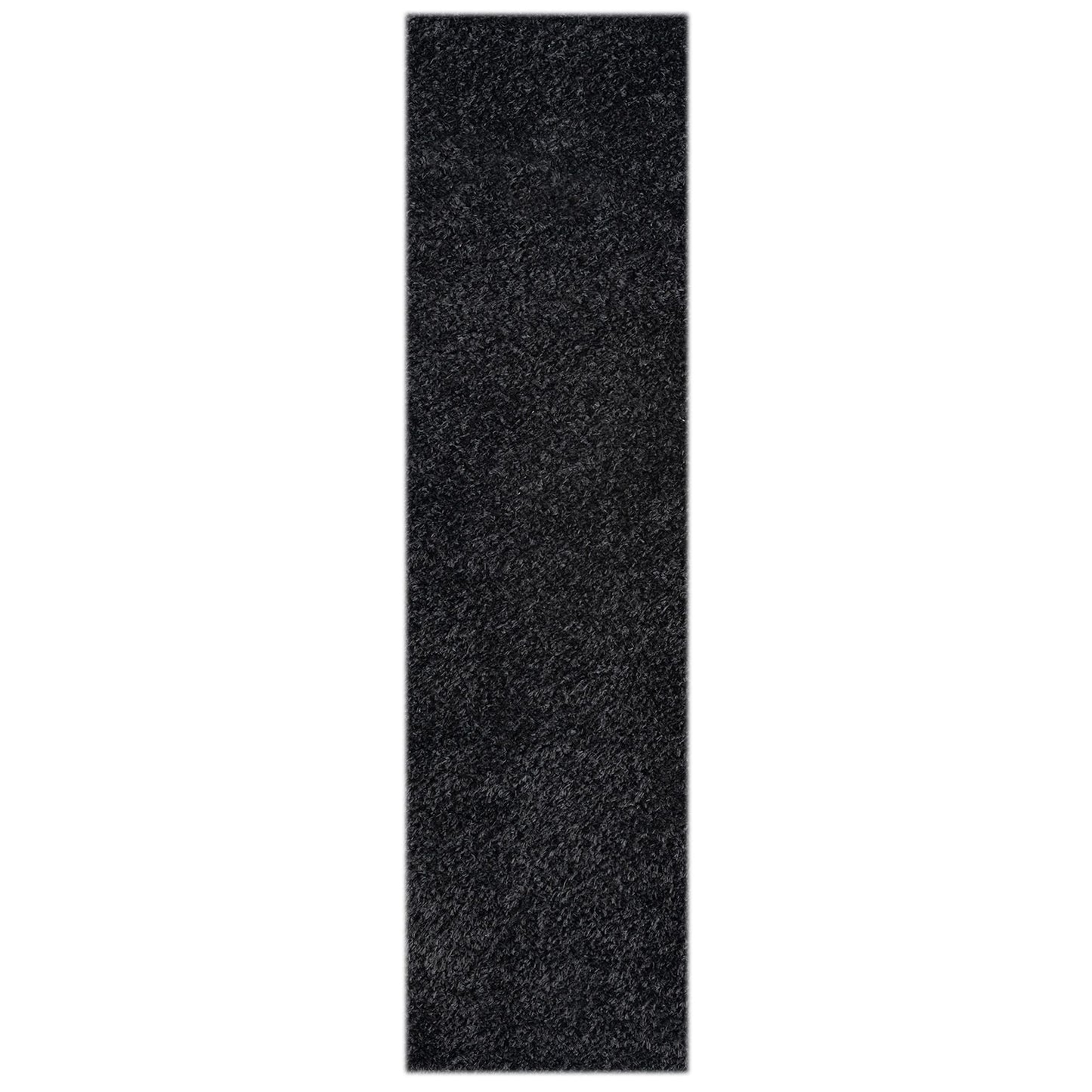 Fleecy 397 Ebony In Black : Runner Rug