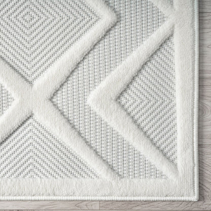 Calm 417 Pearl In White : Runner Rug