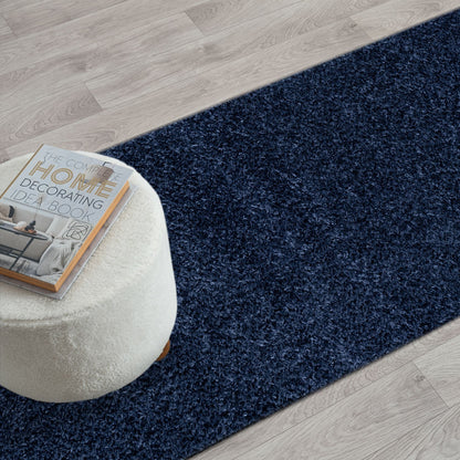 Fleecy 396 In Navy : Runner Rug