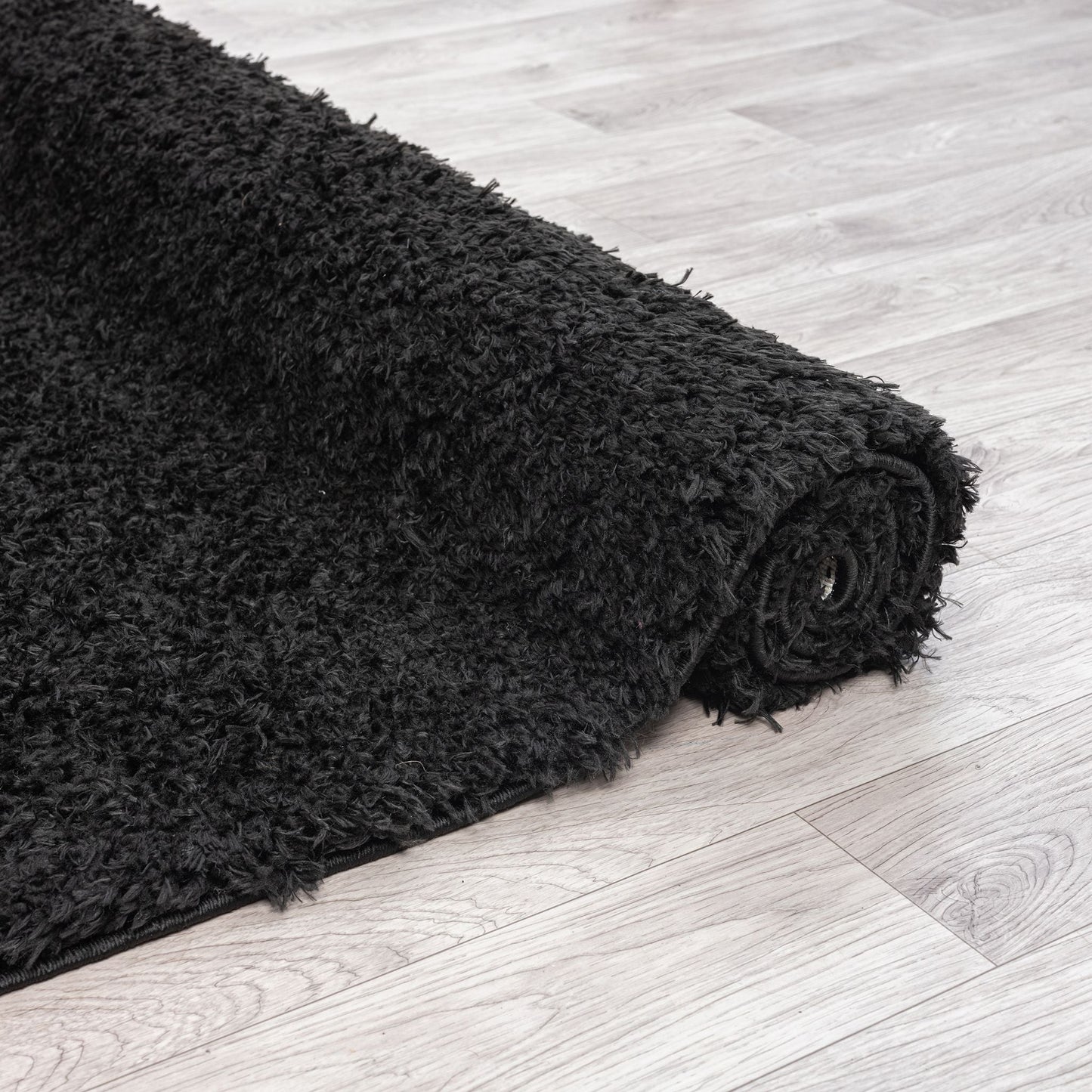 Fleecy 397 Ebony In Black : Runner Rug