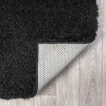 Fleecy 397 Ebony In Black : Runner Rug