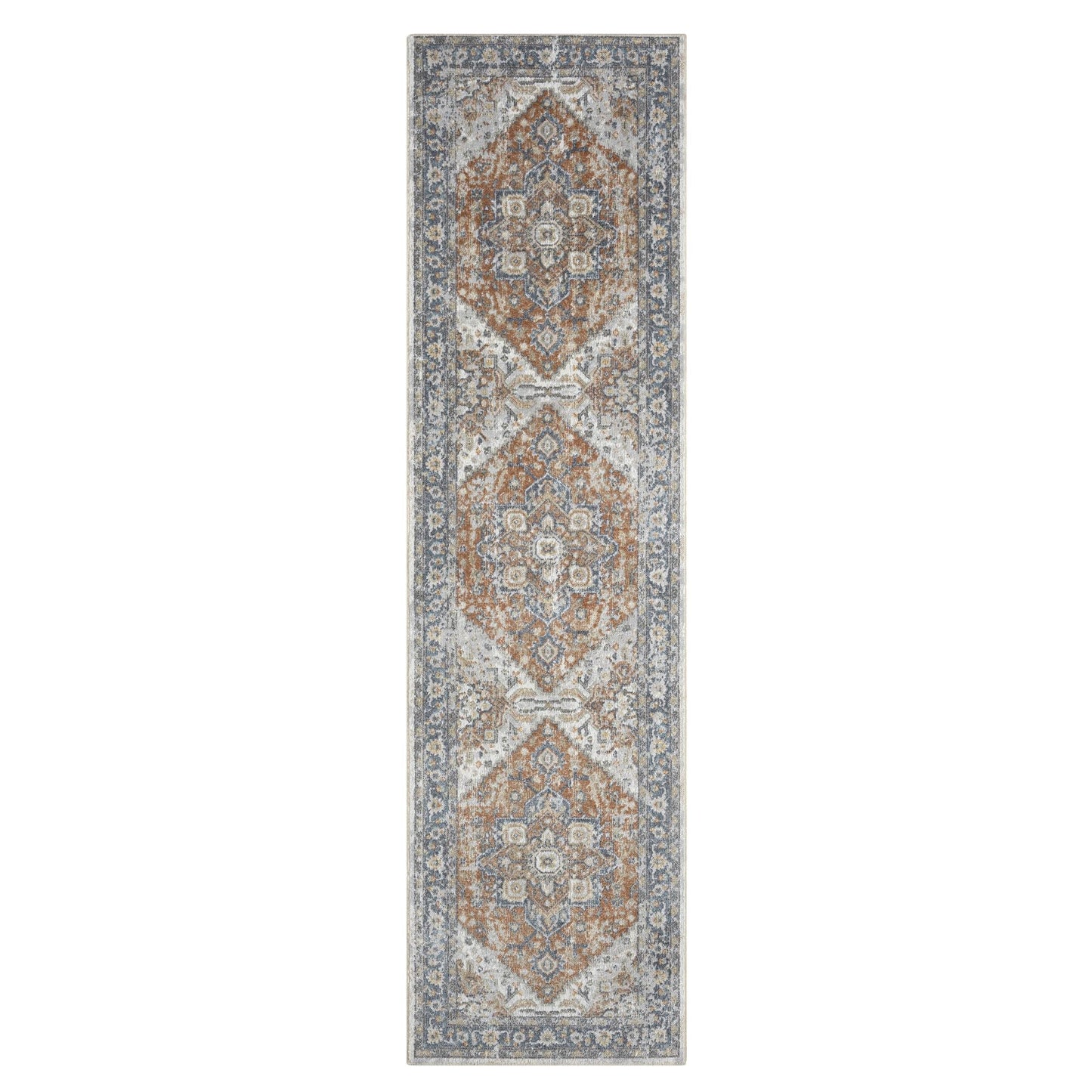 Easy 370 Aqua In Grey : Runner Rug