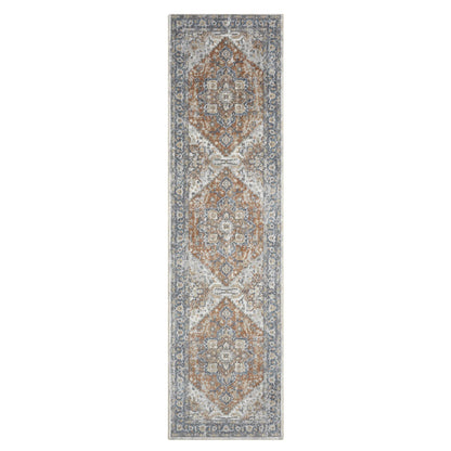 Easy 370 Aqua In Grey : Runner Rug