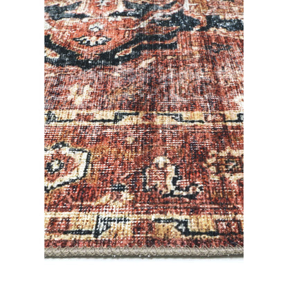 Distressed Vintage Cezanne In Brown : Round Rug